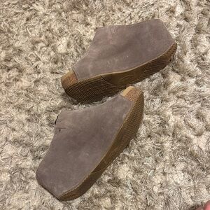 Volatile Taupe Suede Wedge Ankle Booties